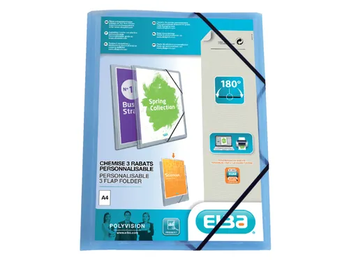 Elastomap Oxford Polyvision A4 incl. insteektas blauw Polypropyleen