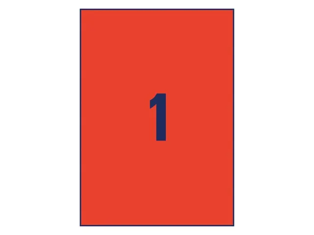 etiket Avery ILK 210x297mm 100 vel 1 etiket per vel rood