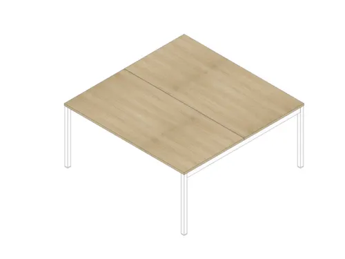 In hoogte verstelbare benchtafel,HxBxD 680-760x1600x1600mm,blad eiken