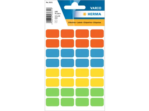 HERMA 3631 Universele etiketten 12x19mm Assorti 160 stuks