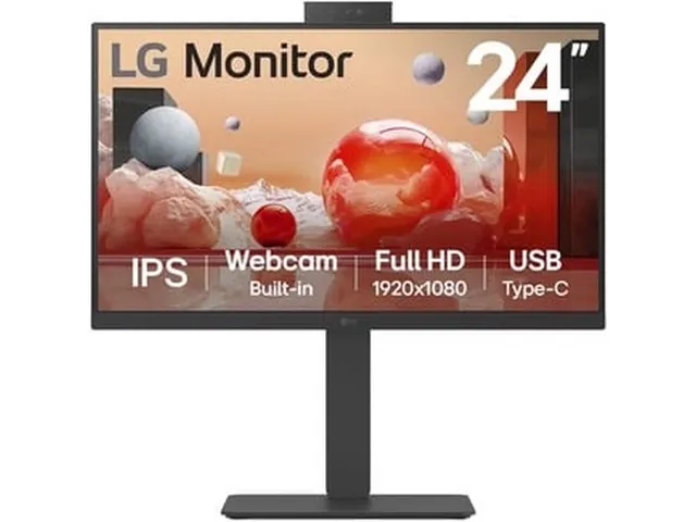 LG 24BA850-B Full HD IPS Monitor 24 inch Zwart USB Type-C en Webcam