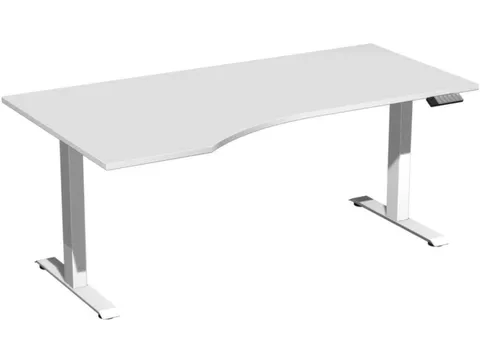 In hoogte verstelbaar bureau in vrije vorm,HxBxD 630-1280x1800x1000mm