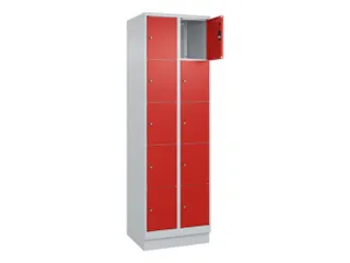 lockerkast,HxBxD 1950x600x500mm,2x5vakken,vak B 300mm,cil.-slot,sokkel - 1