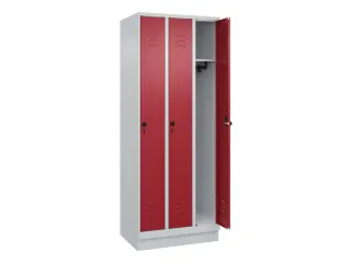 locker,HxBxD 1950x750x500mm,3vak,vak B 250mm,draaigrendel,sokkel - 2