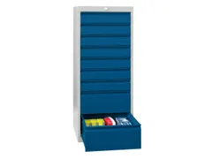 ladekast 1000x500x600mm 8laden cilinderslot RAL7035 front RAL5010