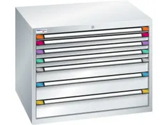 ladekast 800x1005x695mm 7laden cilinderslot RAL7035 front RAL7035