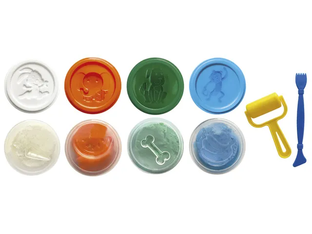 Kinderklei Eberhard Faber basic set 4bekers bekers á 50gr. Wit, oranj