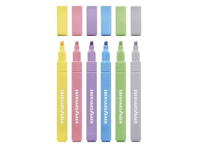 Markeerstift Eberhard Faber Pastel 6st. vierkant in etui