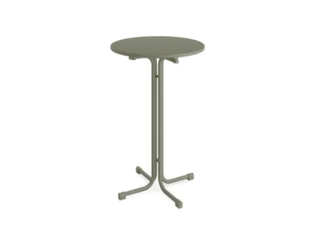 statafel,HxØ 1090x800mm,rond,4voeten groen,blad MDF groen