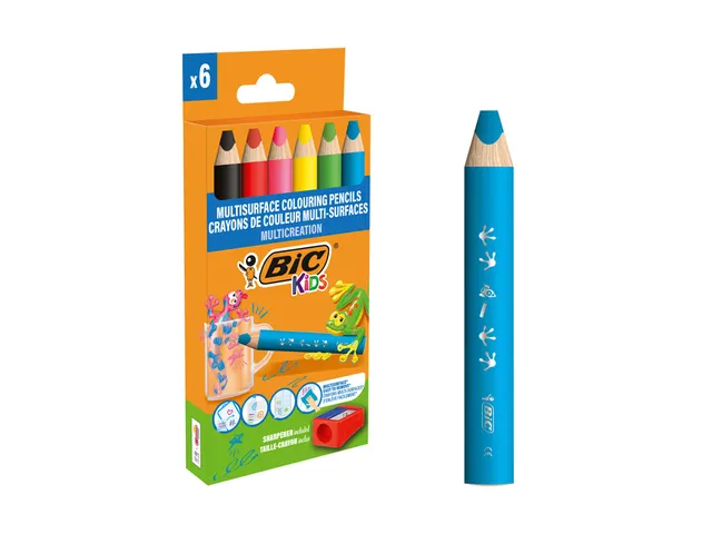 Crayon de couleur BIC Kids Multi-surface inclus taille-crayon assorti