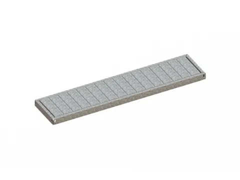 legbord van plaatstaal,v. breedvakstelling,BxD 1700x400mm,vakl. 500kg