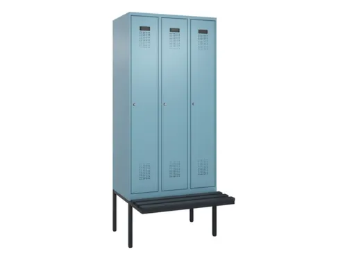 locker met bank,voor scheiding van kleding,HxBxD 2120x900x815mm,3vak