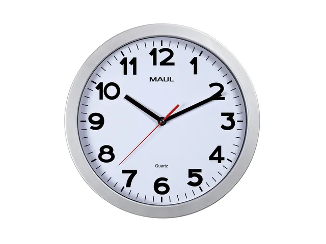 Horloge murale MAULstep Quartz Ø30x5cm plastique Argent/blanc silenci