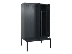 PBM-locker met bank,HxBxD 2120x1200x815mm,4vak,vak B 300mm