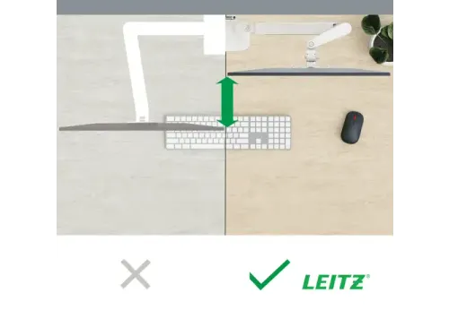 Monitorarm 2 Schermen Leitz Ergo ruimtebesparend dubbel grijs