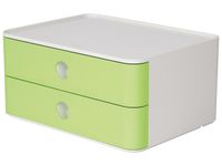 Smart-box Han Allison met 2 lades limoen groen, stapelbaar