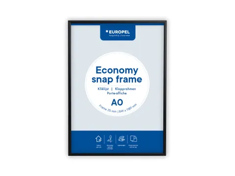 Europel Kliklijst Economy A0 25 mm Zwart