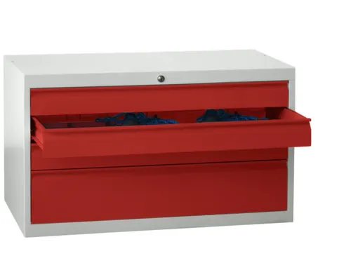 ladekast,HxBxD 600x1023x600mm,4lade(n),cil.slot,RAL7035,front RAL3000