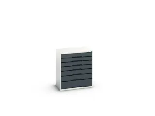 ladekast HxBxD 900x800x550mm 7laden romp RAL7035 front RAL7016 - 2