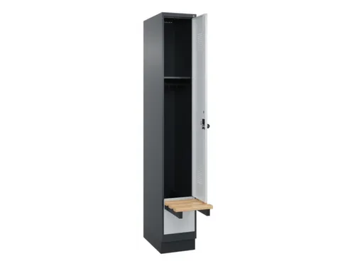 locker met bank,HxBxD 1950x300x815mm,1vak,vak B 300mm,draaigrendel