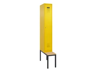 locker met bank,voor scheiding van kleding,HxBxD 2120x300x815mm,1vak - 2