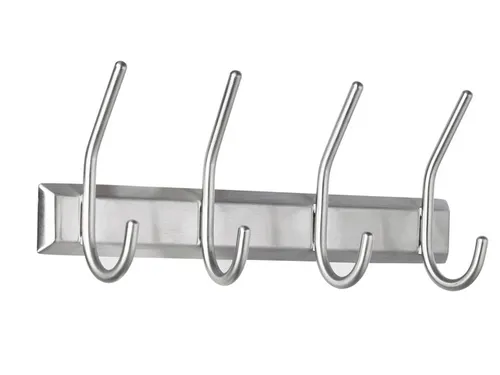 Wandgarderobe Alco zilver 4 haken incl. bevestigingsmateriaal