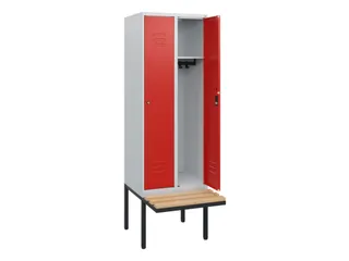 locker met bank,HxBxD 1950x600x815mm,2vak,vak B 300mm,cil.-slot - 2