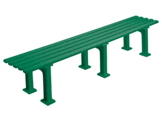 Kunststofbank 415x2000x370mm Zit H 415mm 5 Latten 3 Pootstellen Groen - 1