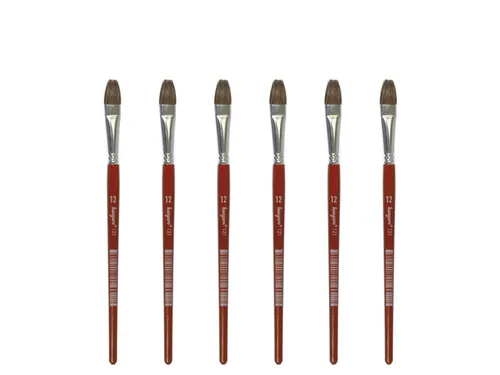 Penseel Kangaro Serie 121 plat Nr. 12 geitenhaar doos 6 stuks
