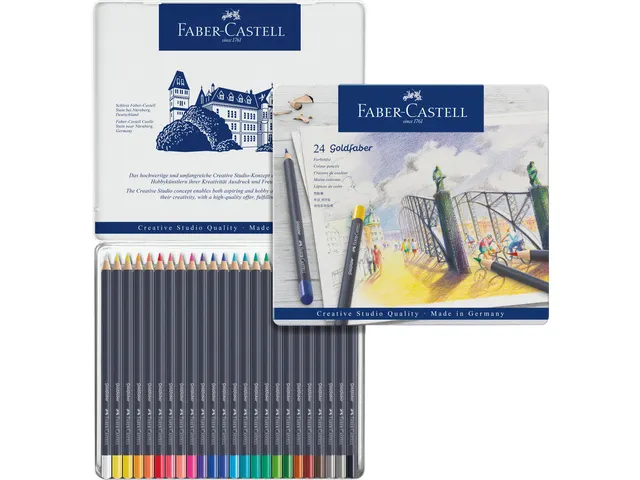 Crayons de couleur Faber-Castell Goldfaber boîte 24 pièces assorti
