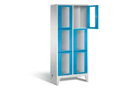 lockerkast 1850x810x500mm 2x3 vakken Cilinderslot Poten, RAL5012