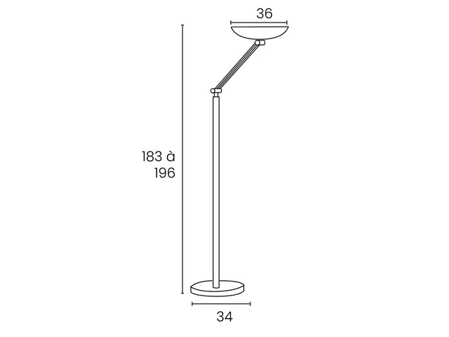 400090469 Unilux Vloerlamp Varialux Articulated LED 180cm 3000K zwart