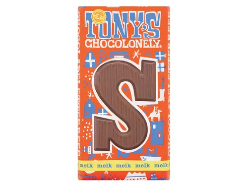 Tony's Chocolonely Melk Chocoladeletter S 180 Gram