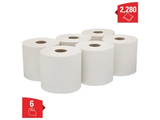 Poetsrol WypAll L20 2-laags 18,3cmx144m 380vel wit 7303 - 3