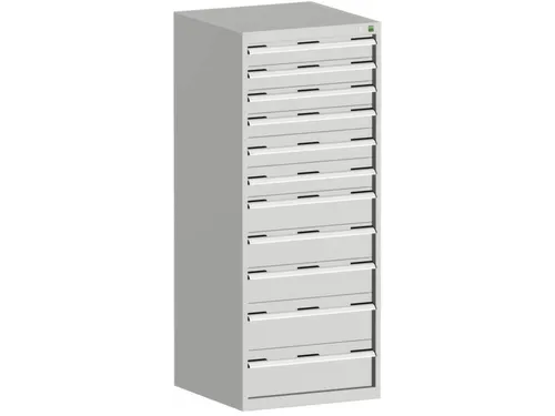 ladekast HxBxD 1600x650x650mm 11laden RAL7035 front RAL7035