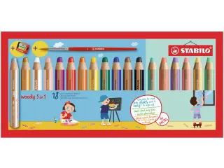 Kleurpotloden STABILO 880 woody 3 in 1 incl puntenslijper en penseel - 1