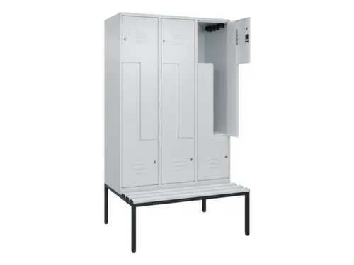 Z-garderobekast,HxBxD 2120x1200x815mm,6vak,vak B 400mm,cil.-slot