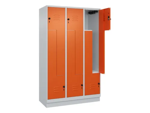 Z-garderobekast,HxBxD 1950x1200x500mm,vak B 200/400mm,draaigrendel