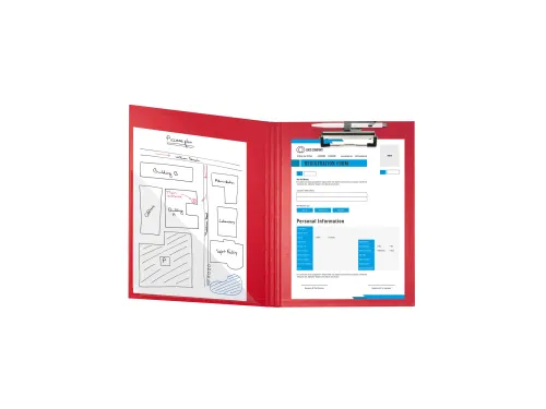Klemplaat/klep gecoa t papier A4 rood