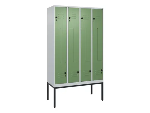 Z-garderobekast,HxBxD 2120x1200x500mm,vak B 150/300mm,draaigrendel