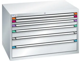 ladekast,HxBxD 800x1205x695mm,6lade(n),cil.-slot,RAL7035,front RAL7035 - 2