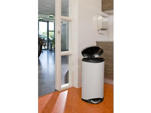Pedaalemmer Shell Bin 30 Liter Wit mat RVS