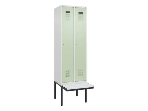 locker met bank,HxBxD 2120x600x815mm,2vak,vak B 300mm,cilinderslot