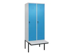 locker met bank,HxBxD 2120x800x815mm,2vak,vak B 400mm,draaigrendel