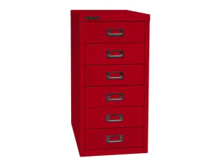 kantoor-ladekast HxBxD 590x279x380mm 6 laden romp kardinaalrood staal - 3