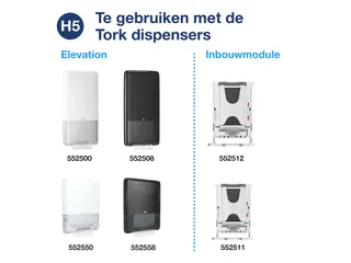 Tork 100585 PeakServe Continu Handdoek Universal H5 1-laags 410 vel - 6