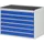 ladekast 825x1145x650mm 6laden cilinderslot RAL7035 RAL5010 metaal