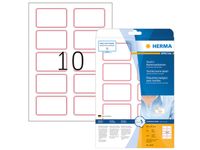 Naametiketten 4405 A4 80x50mm Wit / Rood Verwijderbaar Acetaatzijde