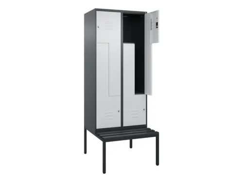 Z-garderobekast,HxBxD 2120x800x815mm,4vak,vak B 400mm,cil.-slot