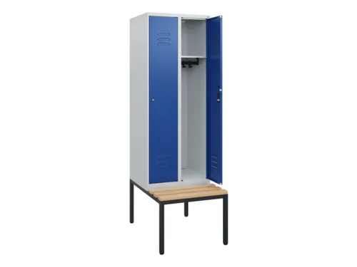 locker met bank,HxBxD 1950x600x815mm,2vak,vak B 300mm,cil.-slot
